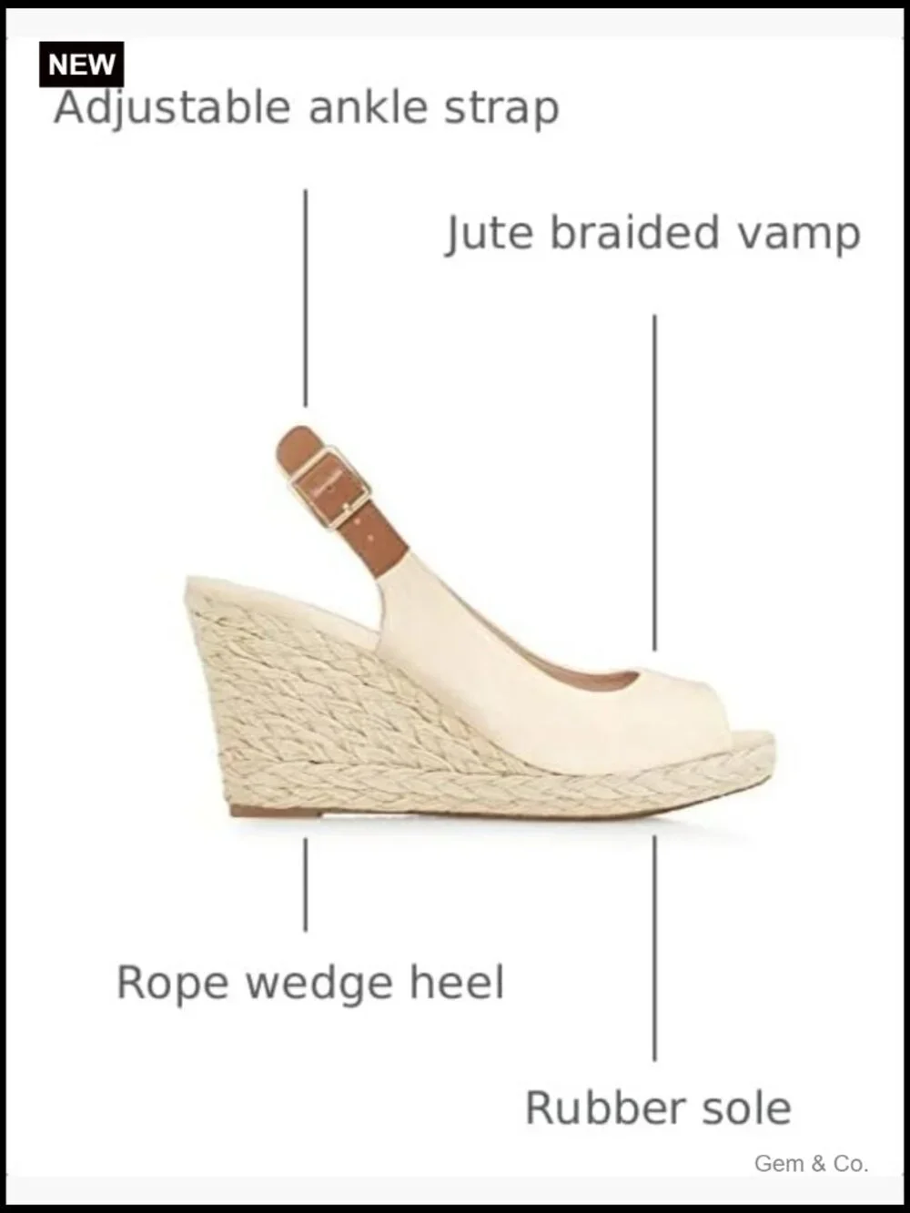 Peep Toe Espadrille Platform Wedge Ankle Strap Slingback Sandals